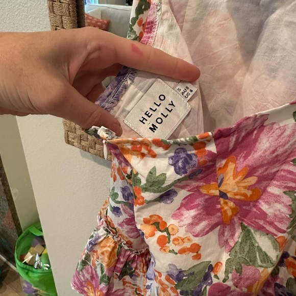 Hello Molly Floral Mini Dress - Pink, Purple, Orange - Picture 3 of 3